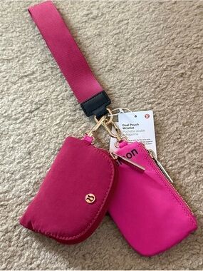 lululemon athletica Dual Pouch Wristlet - Sonic Pink/Pomegranate/Black
